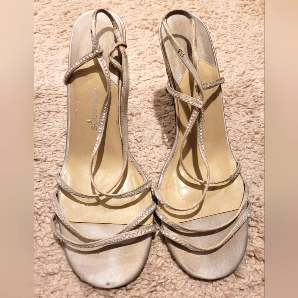 Silver high heels